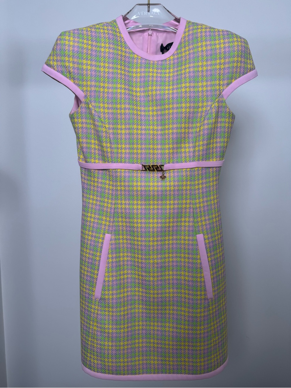 Stunning Versace Tweed Medusa Head Short Dress